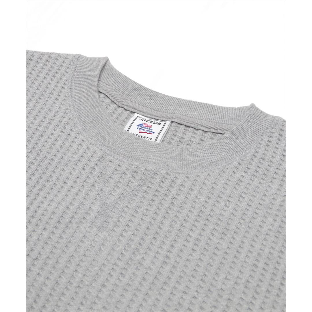 JEMORGAN サーマル JB001-52C 通販 ワッフル ロンT ビッグワッフル クルーネック ジェーイーモーガン 長袖tシャツ 無地 シンプル ブランド メンズ ワッフル生地 カジュアル アメカジ カットソー トップス メンズファッション 杢グレー 【即日発送】Lサイズ