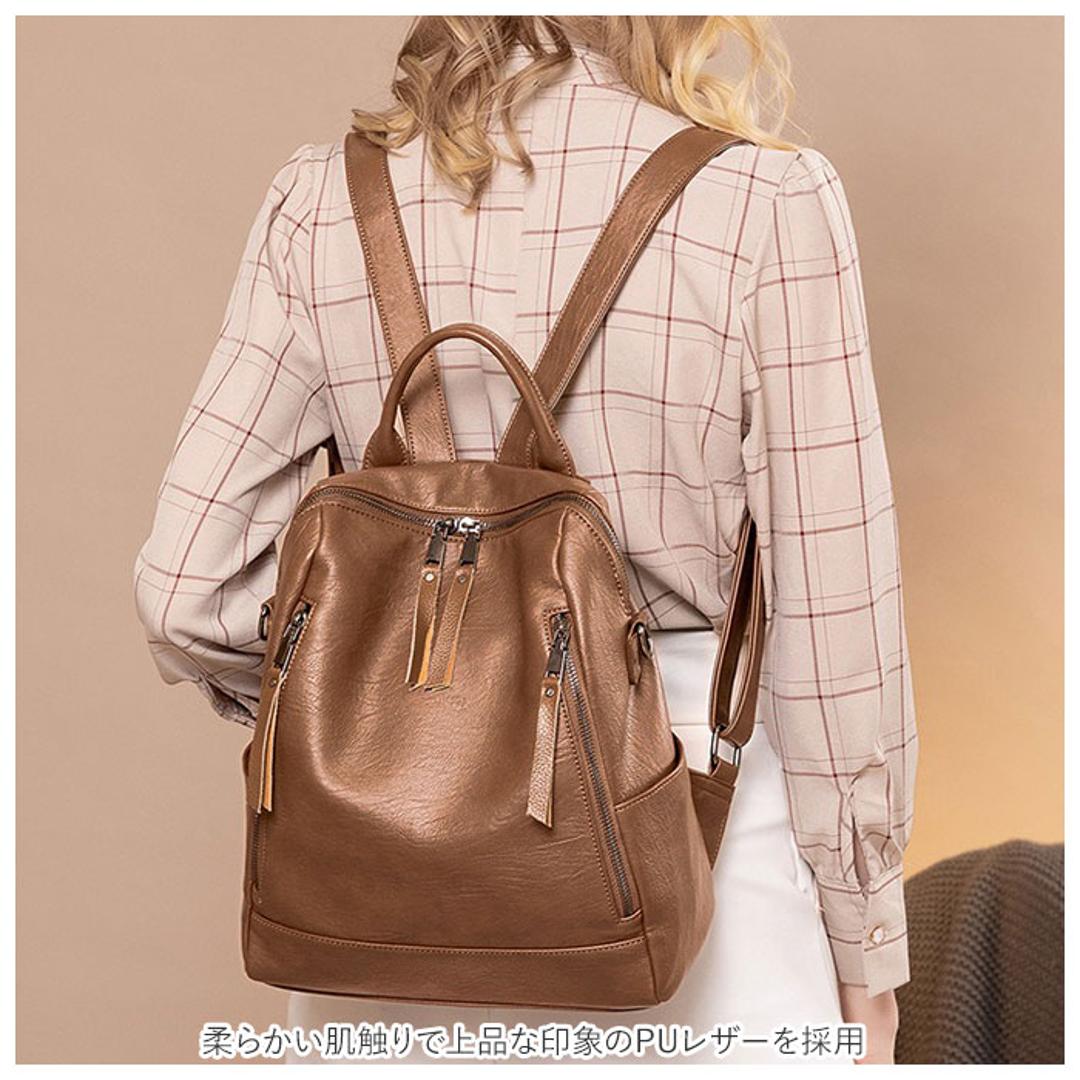 バックパック レディース 通販 2way ショルダー ショルダーバッグ リュックサック デイパック ファッションバッグ バッグバケット カバン バッグ 鞄 かばん スクールバッグ リュック ソフトレザー クロスボーダー カジュアル 鞄 かばん 収納 おしゃれ 通勤 通学 ブラック ・