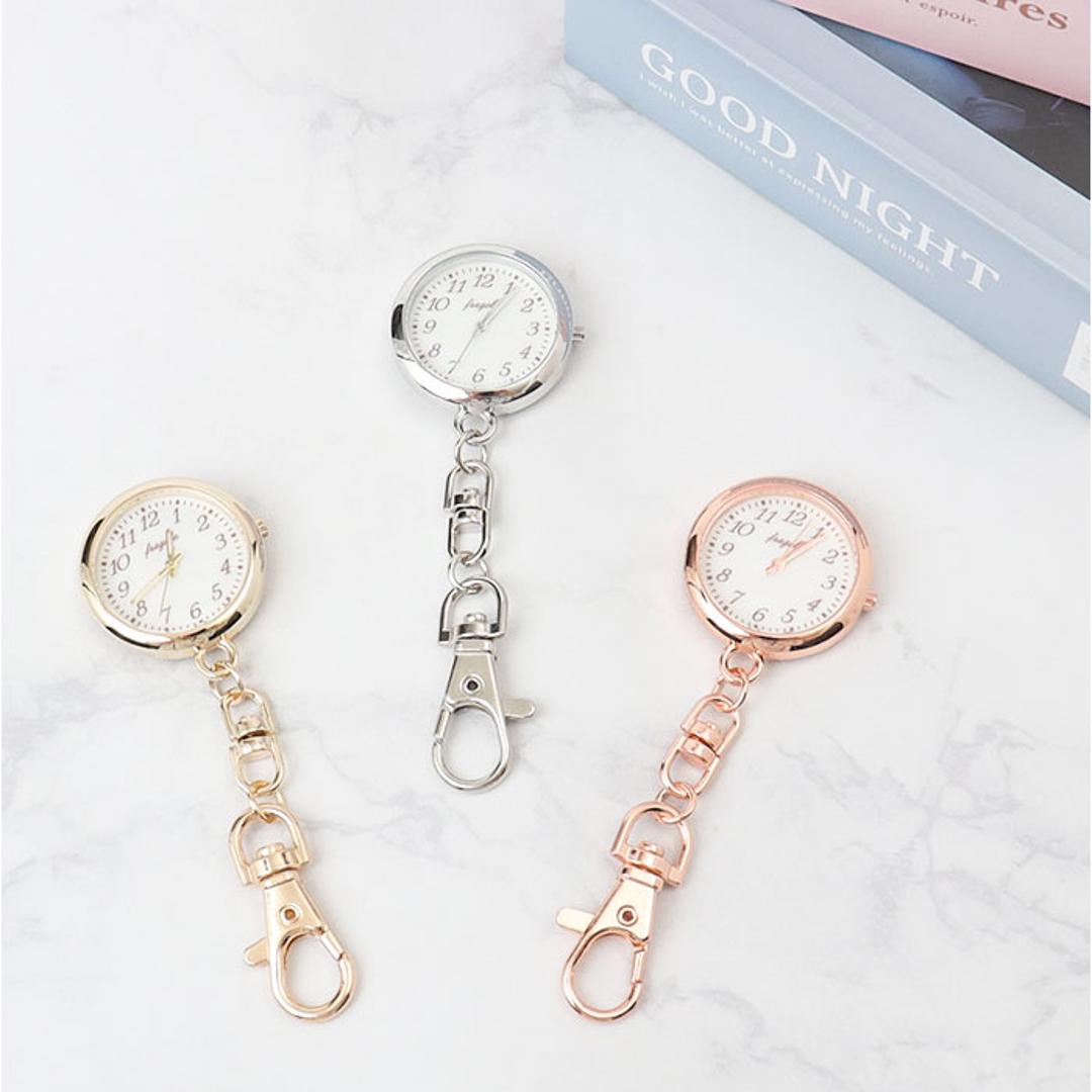 懐中時計 レディース 通販 fragola フラゴラ チャームウォッチ バッグチャーム キーホルダー 時計 キーホルダーウォッチ 時計キーホルダー 見やすい おしゃれ かわいい シンプル カジュアル 大人かわいい 母の日 贈り物 ギフト シルバー ・