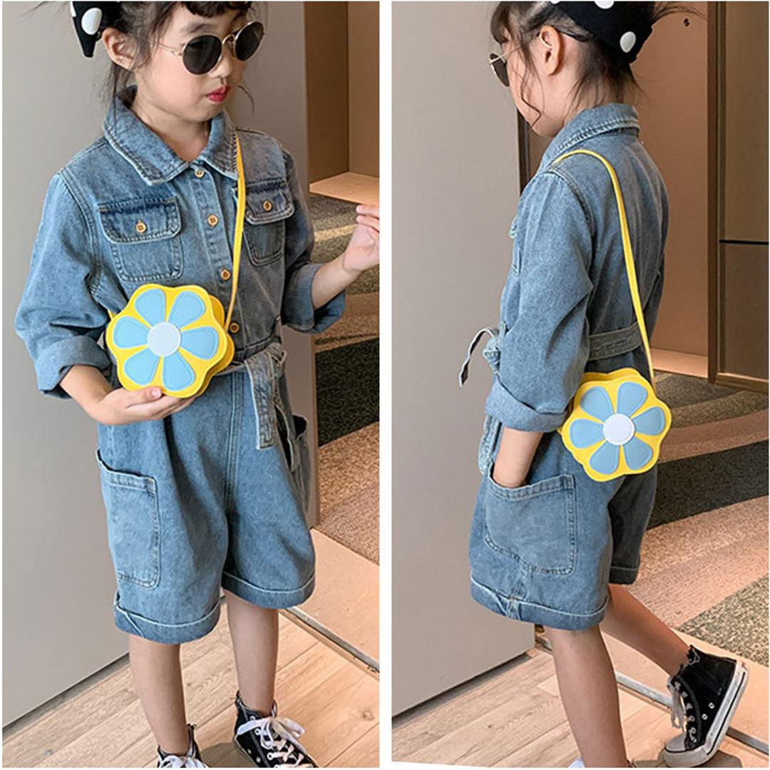 キッズ ポシェット 女の子 通販 斜め掛け シュルダーバッグ フラワーショルダー フラワー 花 ショルダーバック バッグ バック かばん ミニバッグ ミニバック 肩掛け おしゃれ 可愛い かわいい 子供 お出掛け お出かけ 旅行 ギフト お誕生日 イエロー ・