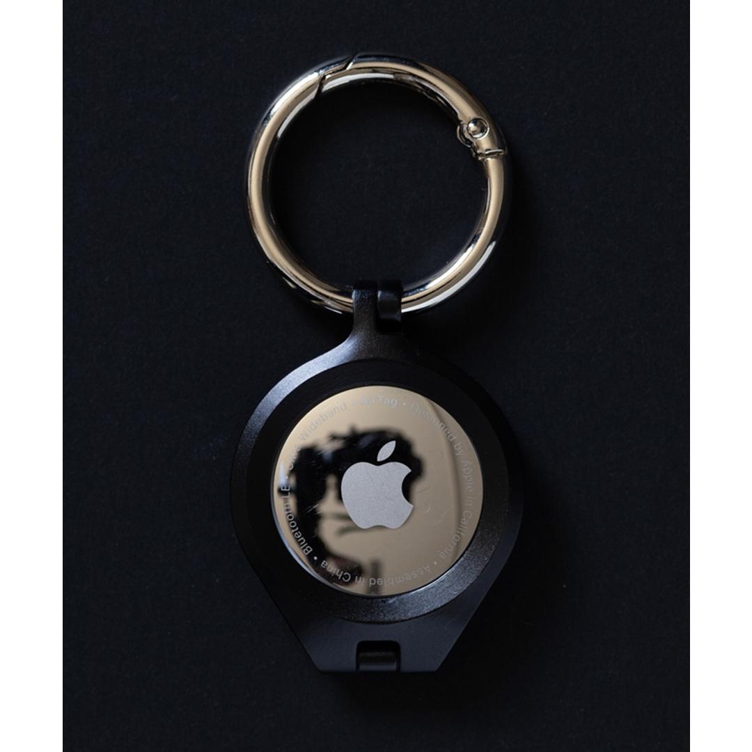 AirTag ケース アルム 通販 air tag キーホルダー AirTagケース AirTag保護ケース エアタグケース 保護カバー アルミバンパー キーリング おしゃれ オシャレ シンプル アルミ合金製 カラビナ付き 落下防止 軽量 軽い AT-AB ブラック ・