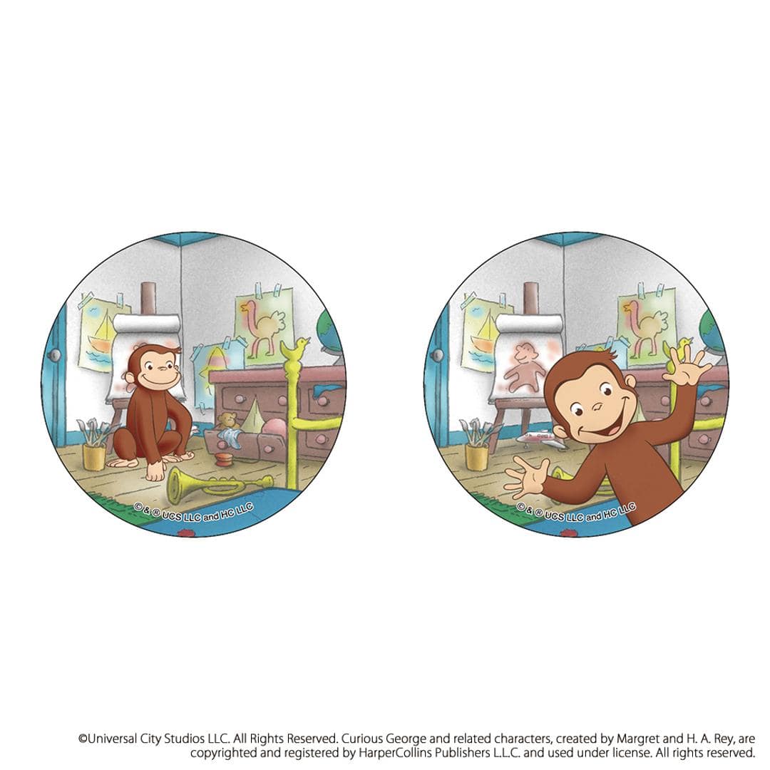 おさるのジョージ グッズ 通販 Curious George 缶バッジ まじかる百貨店缶バッジ 4947864052867 おさるのジョージ04 缶バッチ カンバッジ カンバッチ キャラクター かわいい おしゃれ 可愛い ひとまねこざる レンチキュラー オシャレ おさるのジョージ ・