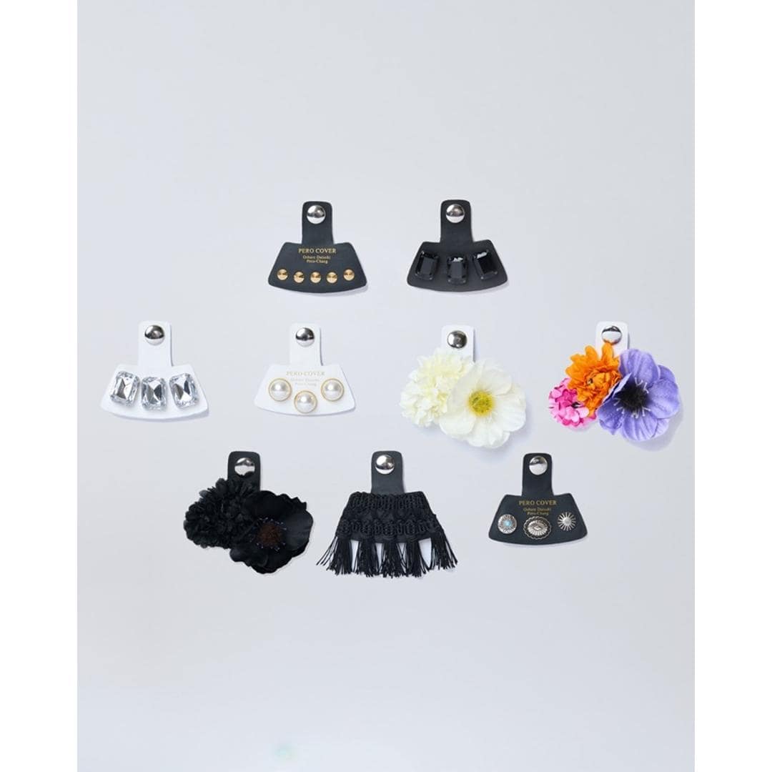 シューアクセサリー 通販 PERO COVER ペロカバー 装飾的アクセサリー シューパーツ シューチャーム シューズアクセサリー おしゃれ 上品 かわいい 男女兼用 スニーカー 簡単取付 靴アクセサリー 靴 くつ シューズ 贈り物 ギフト プレゼント Ornament/Black ・