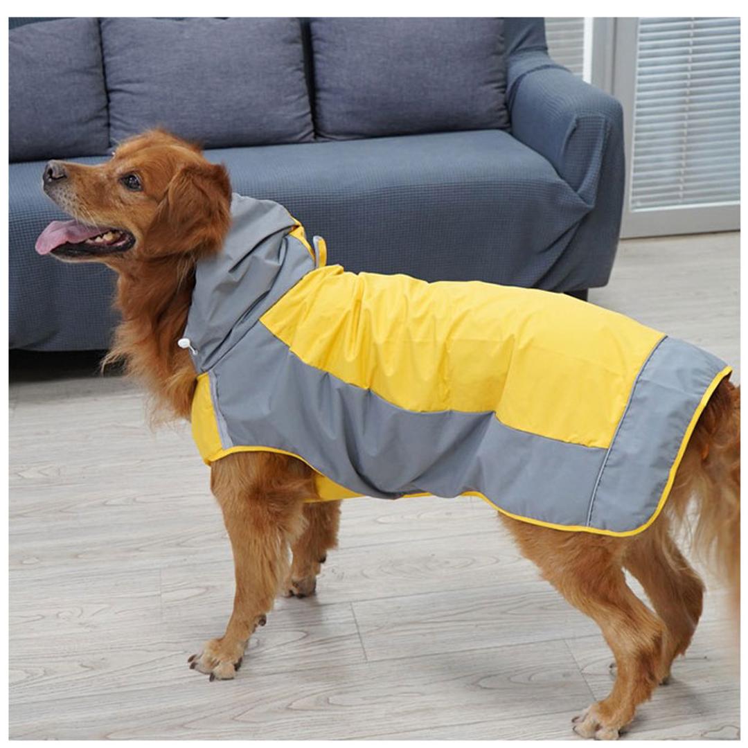 犬 レインコート 中型犬 大型犬 通販 犬用レインコート ペット服 犬服 犬用 カッパ かっぱ 合羽 着せやすい おしゃれ シンプル 無地 フード付き お散歩 雨の日 雪 ドッグウエア ドッグウェア 犬用品 ペットグッズ イエロー 【即日発送】6号