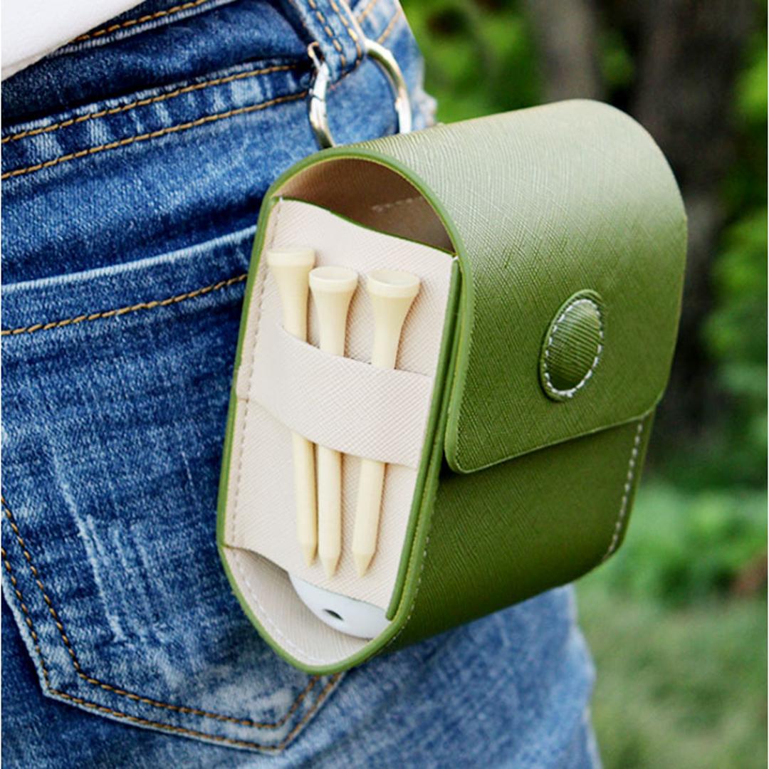 ゴルフ ボールケース 通販 おしゃれ かわいい メンズ レディース ゴルフボールケース 4個 ボールポーチ ベルト ポーチ ゴルフボール ゴルフ用品 ティーケース ボールホルダー ティーホルダー 入れ物 収納 シンプル コンパクト 小物入れ 軽量 軽い スポーツ ブラウン ・