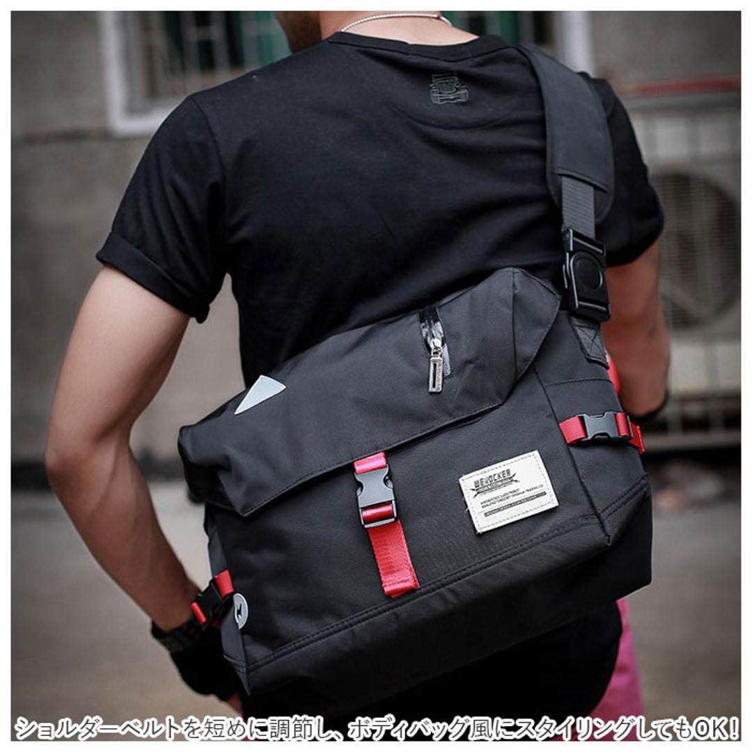 メッセンジャーバッグ 大容量 メンズ 通販 メッセンジャーバック ショルダーバッグ サイドバッグ ボディーバッグ ショルダーバック ボディーバック サイドバック A4 軽量 撥水 斜めがけバッグ 斜めがけバック 斜めがけ 肩掛け 自転車 通勤 通学 ネイビー ・