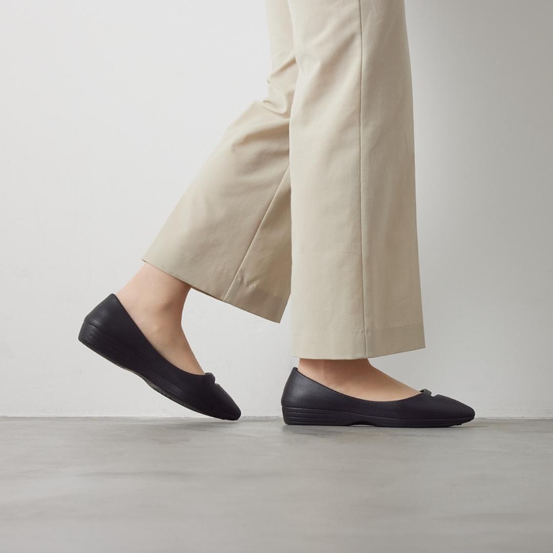 リカバリーサンダル パンプス 通販 フラットパンプス レインパンプス リカバリー PROFEEL プロフィール リカバリーパンプス PRF-001 軽量 軽い 耐水 洗える 履きやすい 歩きやすい 疲れにくい レディースシューズ レディース靴 ブラック S(22.5-23cm)