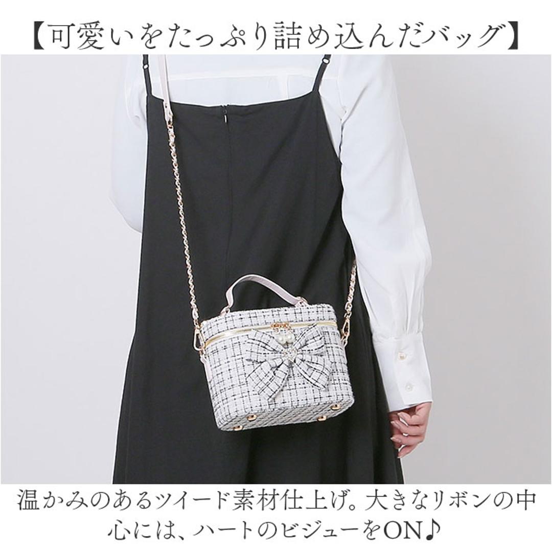 バニティバッグ ショルダー 通販 ショルダーバッグ バニティポーチ ハンドバッグ 斜めがけバッグ 肩掛け レディース おしゃれ かわいい 333137 ガーリー 大人かわいい リボン 女性 女子 通勤 通学 高校生 中学生 オシャレ 可愛い レディースバッグ BLACK ・