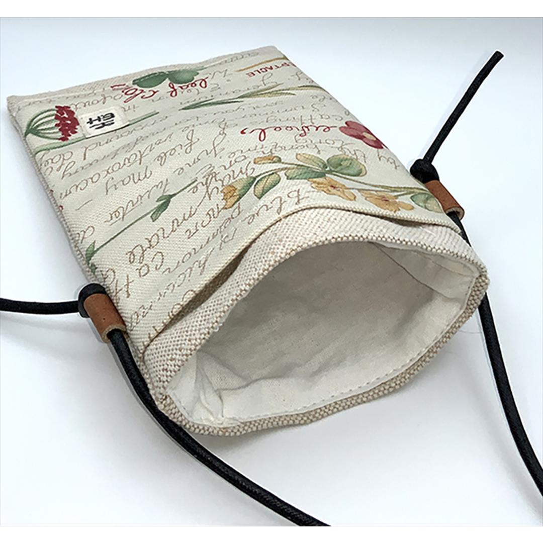 スマホショルダー 斜めがけ 通販 ミニショルダー ポシェット 斜め掛け バッグ バック ミニバッグ ミニバック ミニショルダーバッグ 大人 かわいい おしゃれ レディース メンズ ユニセックス 可愛い 布 ナチュラル エコハーブ EcoHerb RE2-522 ベージュ系 ・