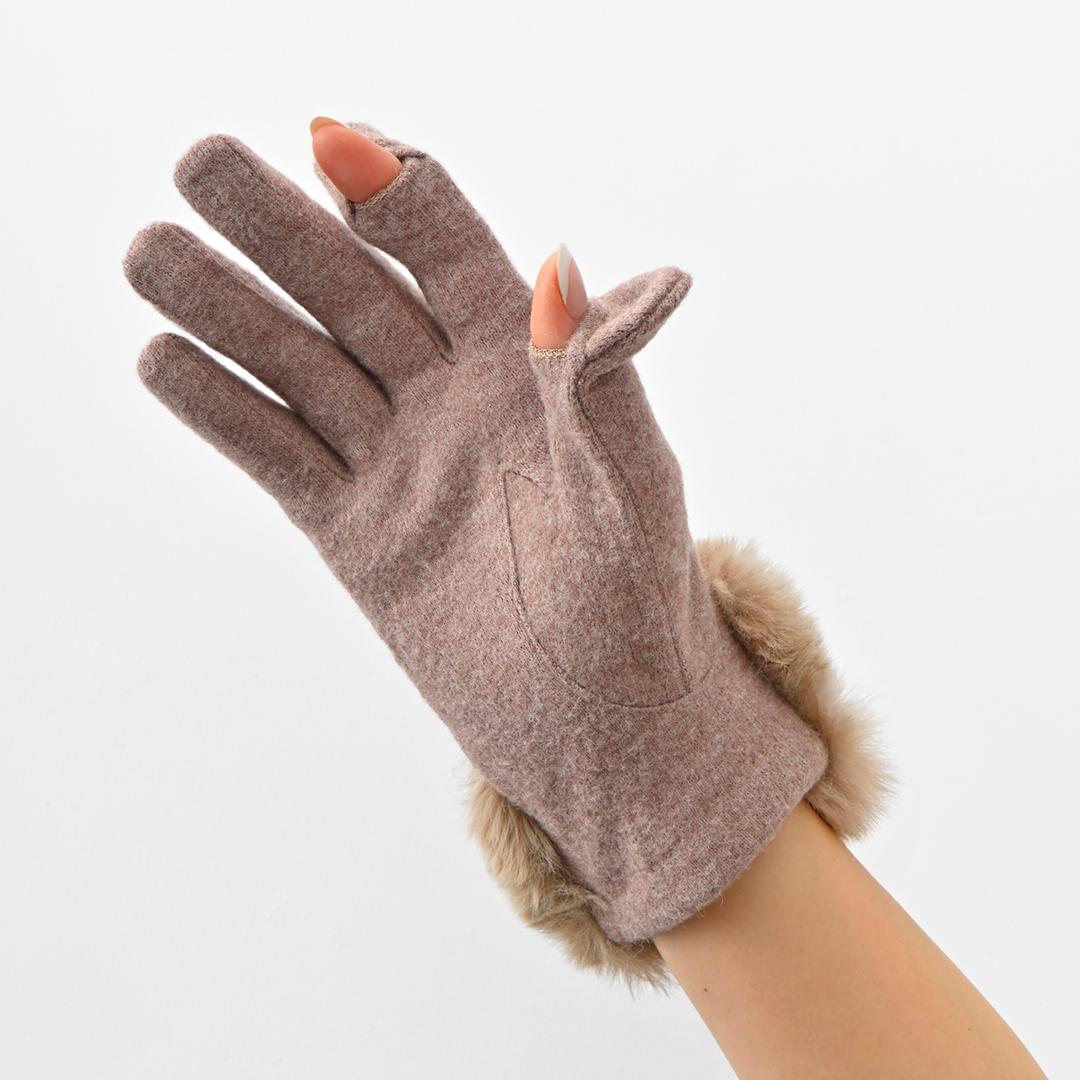 クロダ 手袋 レディース 通販 グローブ 手ぶくろ 暖かい かわいい スマートフォン対応 スマホ 対応 リングビジュー ジャージ 防寒 プレゼント ギフト 女性用 女子 KURODA RM65901L8 ファッション小物 ファッション雑貨 レディース手袋 ブラック 【即日発送】2122cm