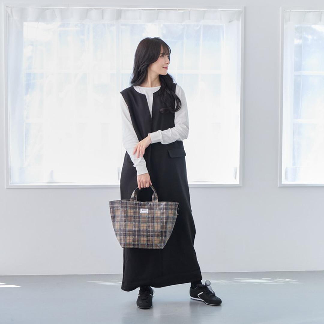 ルートート ラミネート ROOTOTE 3608 通販 トートバッグ トートバック 横型 舟形 ランチトートバッグ サブバッグ レディース 小さめ 通勤 通学 軽量 軽い 撥水 チェック柄 シンプル おしゃれ 大人 かわいい DELI レディースバッグ C-GREEN ・