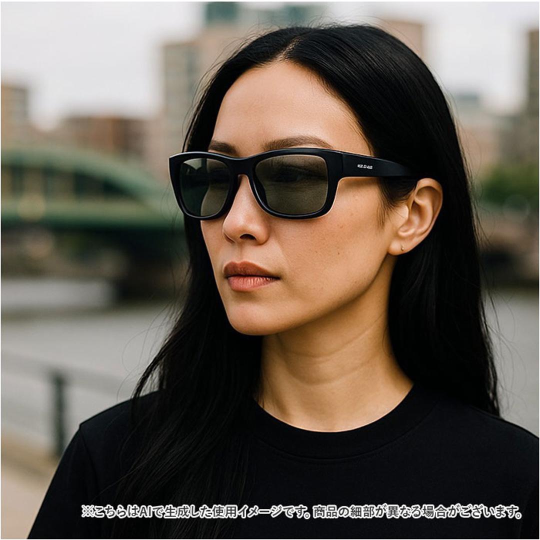 冒険王 サングラス 偏光 通販 偏光グラス ネオサンカバーII 偏光サングラス メガネ 眼鏡 めがね オーバーグラス メガネの上から 偏光機能付き UVカット ブルーライトカット ブルー光カット メンズ レディース 男性 女性 男女兼用 大人 ユニセックス 70.スモーク ・