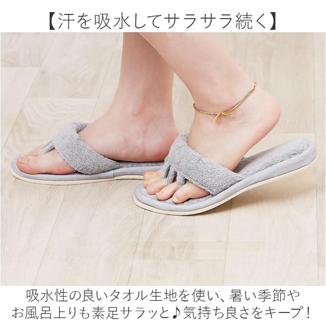 SDS スリッパ 5本指 通販 ルームサンダル 5本指スリッパ タオルスリッパ 室内スリッパ 室内履き 洗える 脱げにくい 歩きやすい タオル地 足指を広げる 鼻緒 トング ソフト 履き心地が良い 吸水性 素足 リラックス 快適 シンプル 無地 夏用 夏 コーラルピンク M(22.5-24cm)