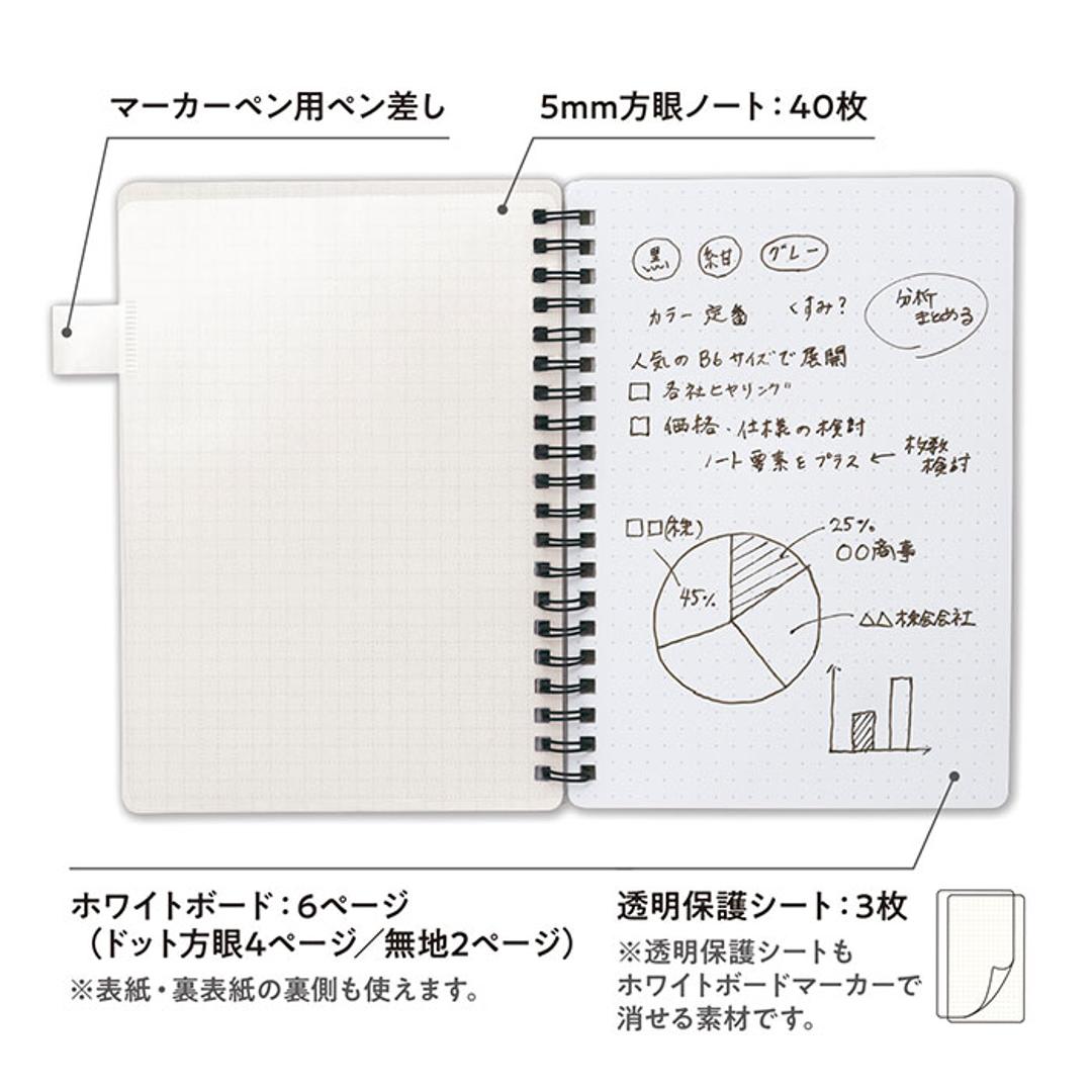 ホワイトボード ノート 通販 SHIROita B6 ノート型ホワイトボード ホワイトボードノート ノートタイプ 持ち運び メモ帳 ステーショナリー 営業 ビジネス 自習 家庭教師 学研ステイフル 勉強 ミーティング チューター ブラック ・
