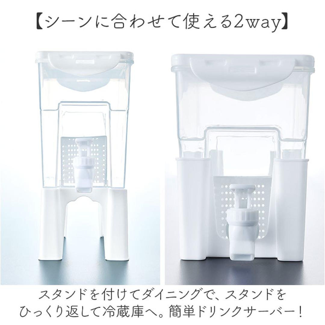 ドリンクサーバー 保冷 通販 ピッチャー 冷水筒 冷蔵庫 冷水ポット 蛇口のレバー 洗いやすい お手入れ簡単 大容量 お茶 お水 麦茶 麦茶ポット 麦茶サーバー 冷蔵庫ポット おしゃれ かわいい プラスチック 贈り物 ギフト クリア ・