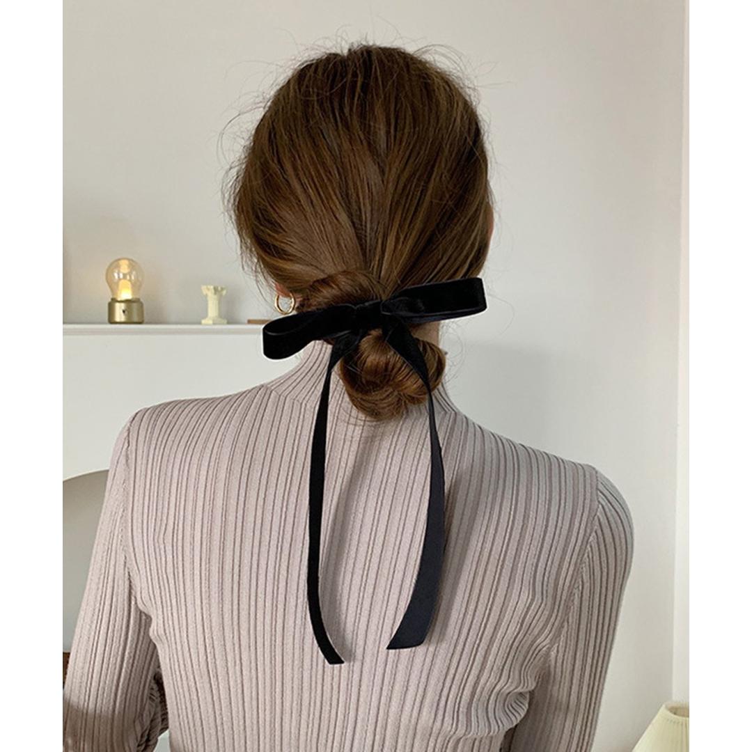 リボン ヘアクリップ 通販 ダイヤモンドハーツ har-0041 Diamond Hearts ヘアアクセサリー レディース 大きめ ヘアアクセ 髪留め 上品 ベロア 結婚式 大人 かわいい ブラック 黒 シンプル おしゃれ まとめ髪 オフィス ブラック フリー