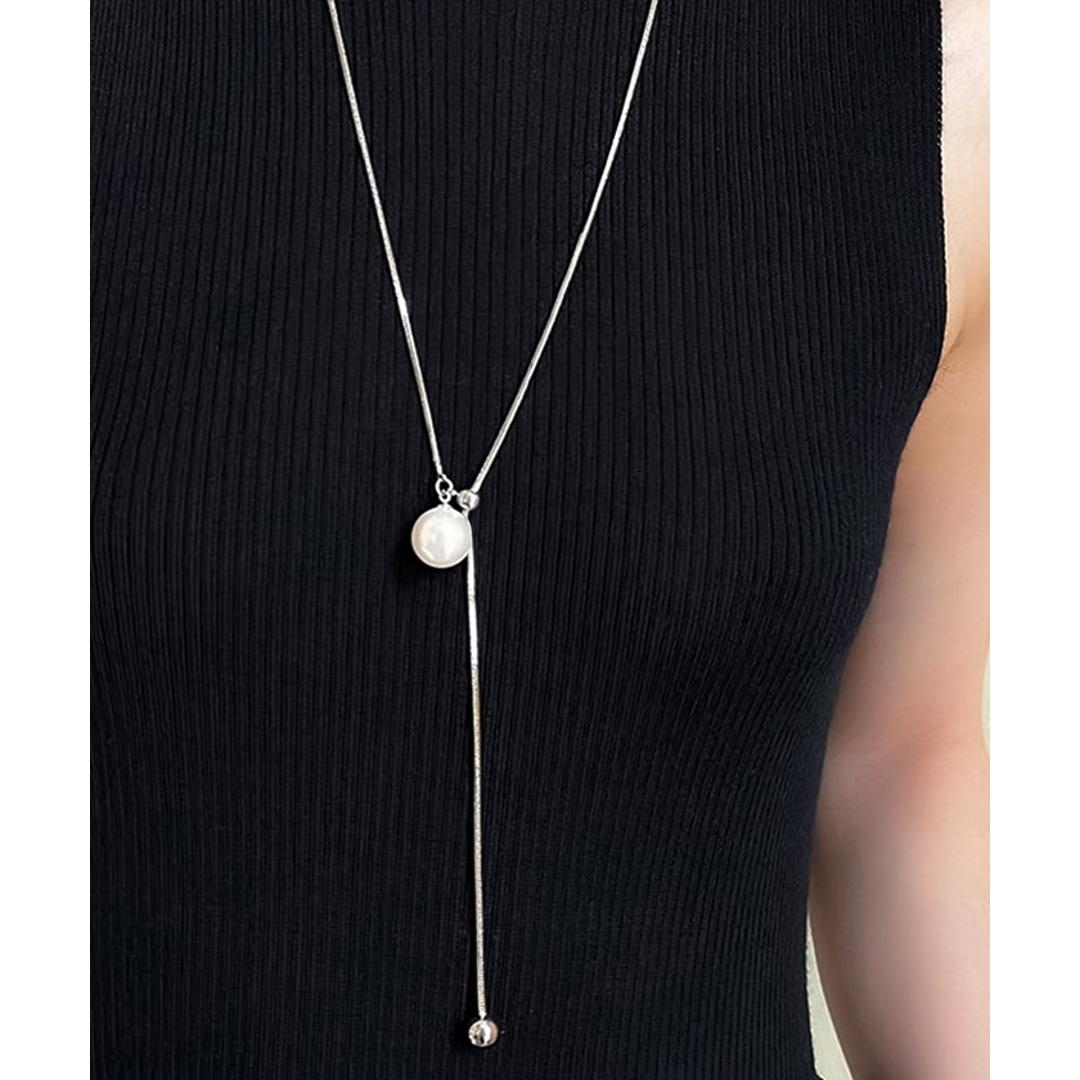 ネックレス レディース シンプル 通販 ペンダント 首飾り アクセサリー ジュエリー パール 真珠 大人 かわいい おしゃれ 可愛い オシャレ 女性 パールループタイネックレス nec-065 ダイヤモンドハーツ Diamond Hearts ゴールド ・