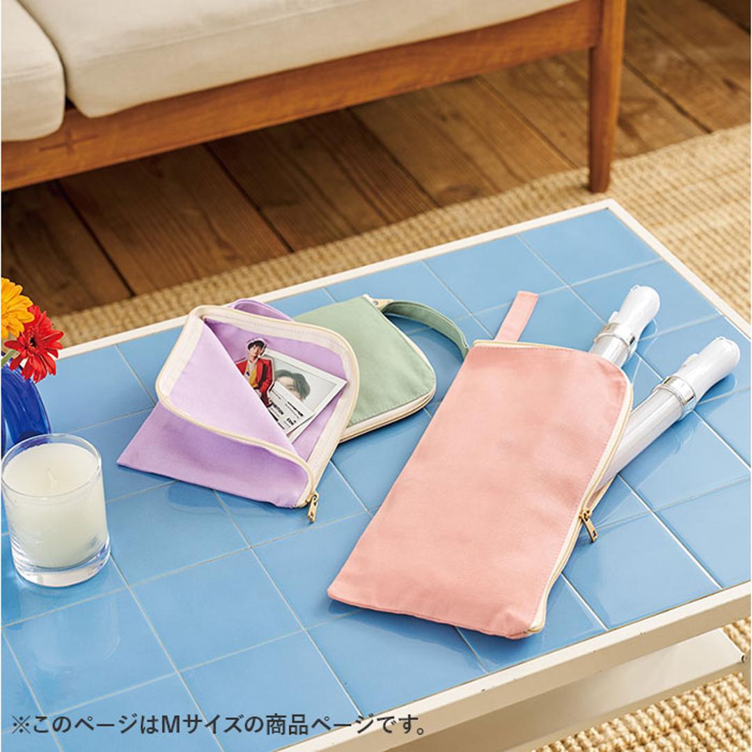 推し活 グッズ ペンライトケース 通販 ペンライト ポーチ 推し活グッズ アクスタケース ペンラ アクリルスタンド アクスタ L字ファスナー キャンバス 無地 シンプル コンサート ライブ ポーチバッグ TP-0008 トレードワークス レディースバッグ 009ナイトブラック ・