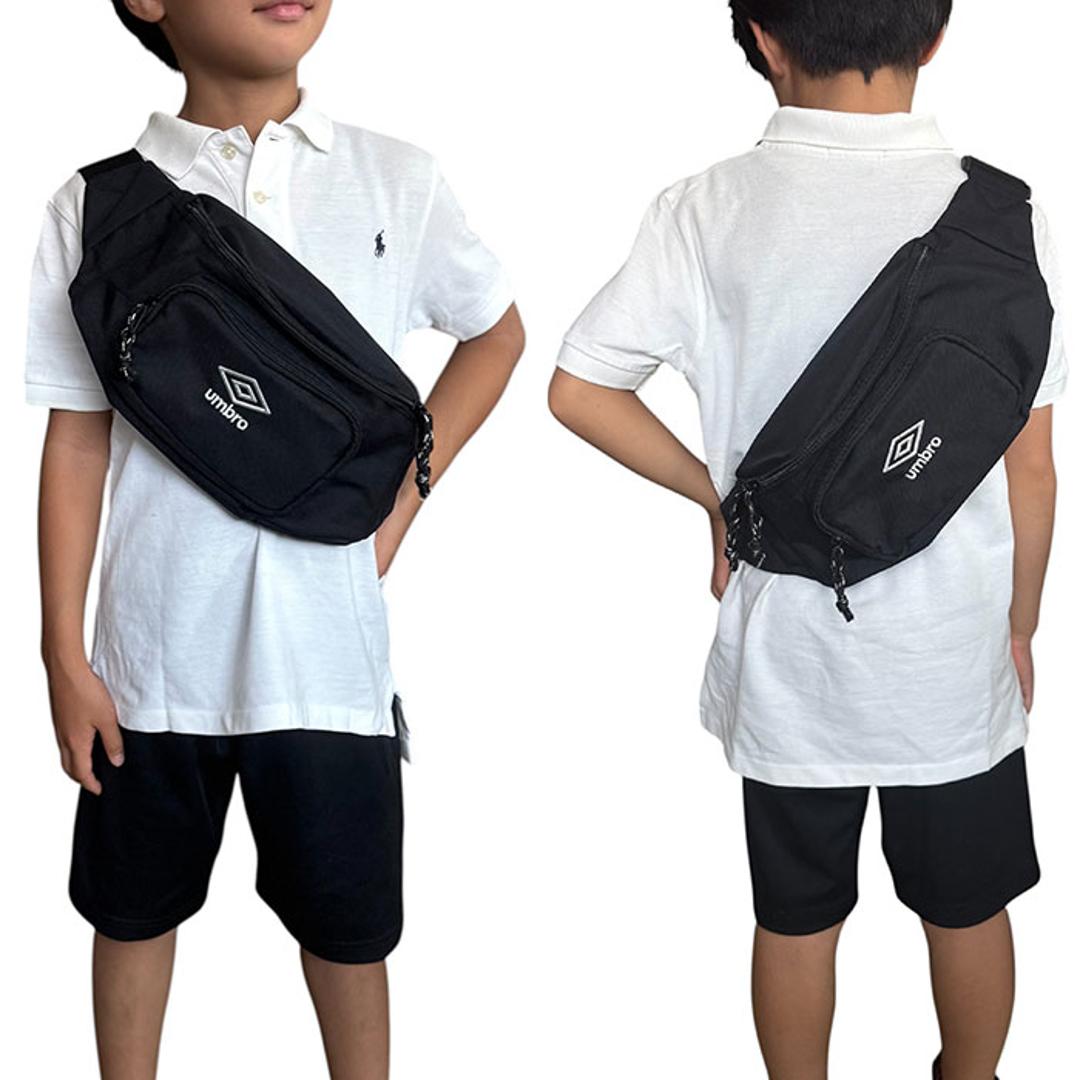 umbro ボディ バッグ アンブロ UMB-0051 通販 ボディバッグ ショルダーバッグ ボディーバッグ ボディバック ウエストバッグ ウエストポーチ サブバッグ かばん 旅行 男の子 キッス 黒 メンズ 中学生 小学生 斜め掛け キッズファッション BK/BK ・