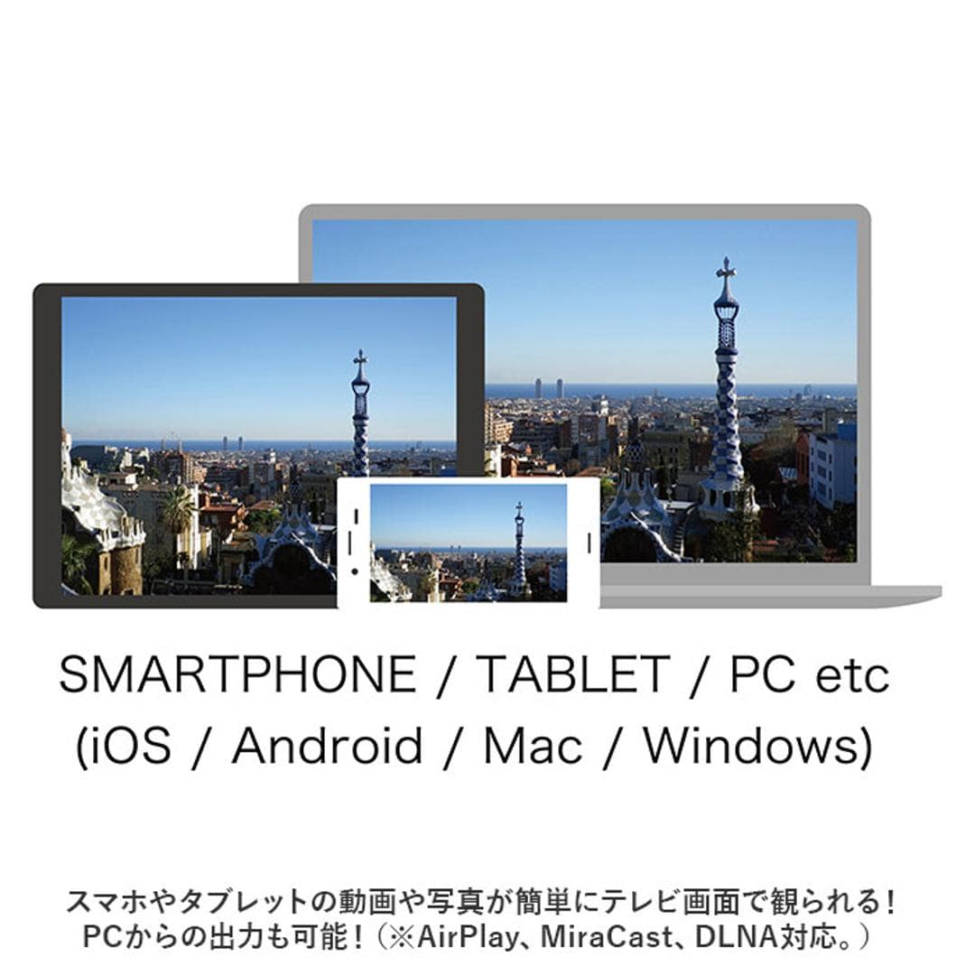 Miracast 通販 MiraScreen ミラスクリーン ミラキャスト Airplay DLNA 無線 スマホ テレビ 接続 ケーブル HDMI iPhone アンドロイド 大画面 動画 写真 画像 ブラック ・