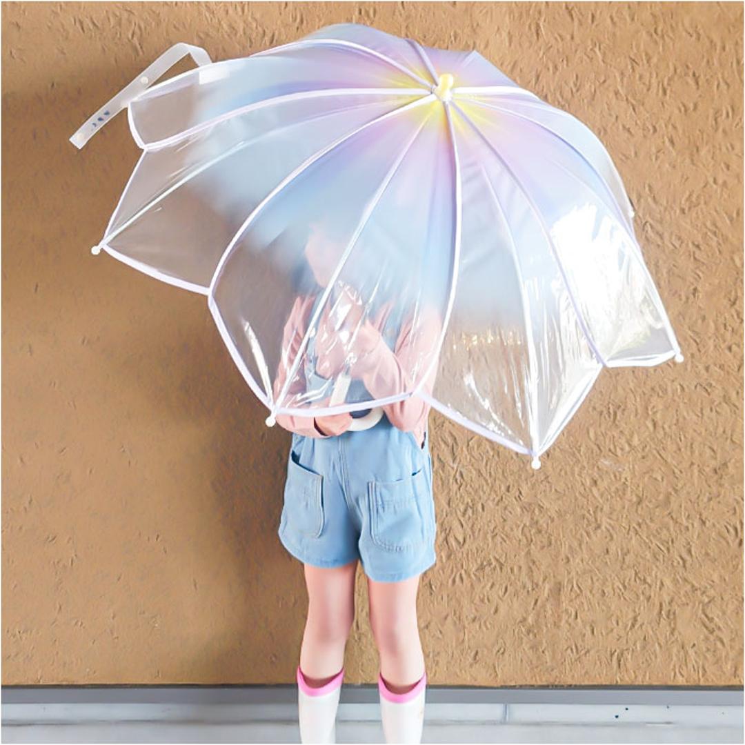 WPC. ワールドパーティ アンブレラ 50cm 通販 雨傘 長傘 ビニール傘 手開き 透明 グラデーション 安心 安全 開閉しやすい フラワーフェアリー 男の子 女の子 ガールズ おしゃれ 可愛い 男女兼用 かわいい ギフト 贈り物 ピンク ・