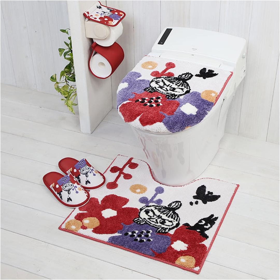 ムーミン トイレマット 通販 トイレ グッズ マット 足元マット トイレ足元マット 洗える 洗濯機で洗える 滑り止め ふわふわ おしゃれ かわいい 北欧 キャラクター MOOMIN 可愛い ちょうちょ 蝶々 ヨコズナクリエーション トイレファブリック トイレ用品 ペルホネンムーミン ・