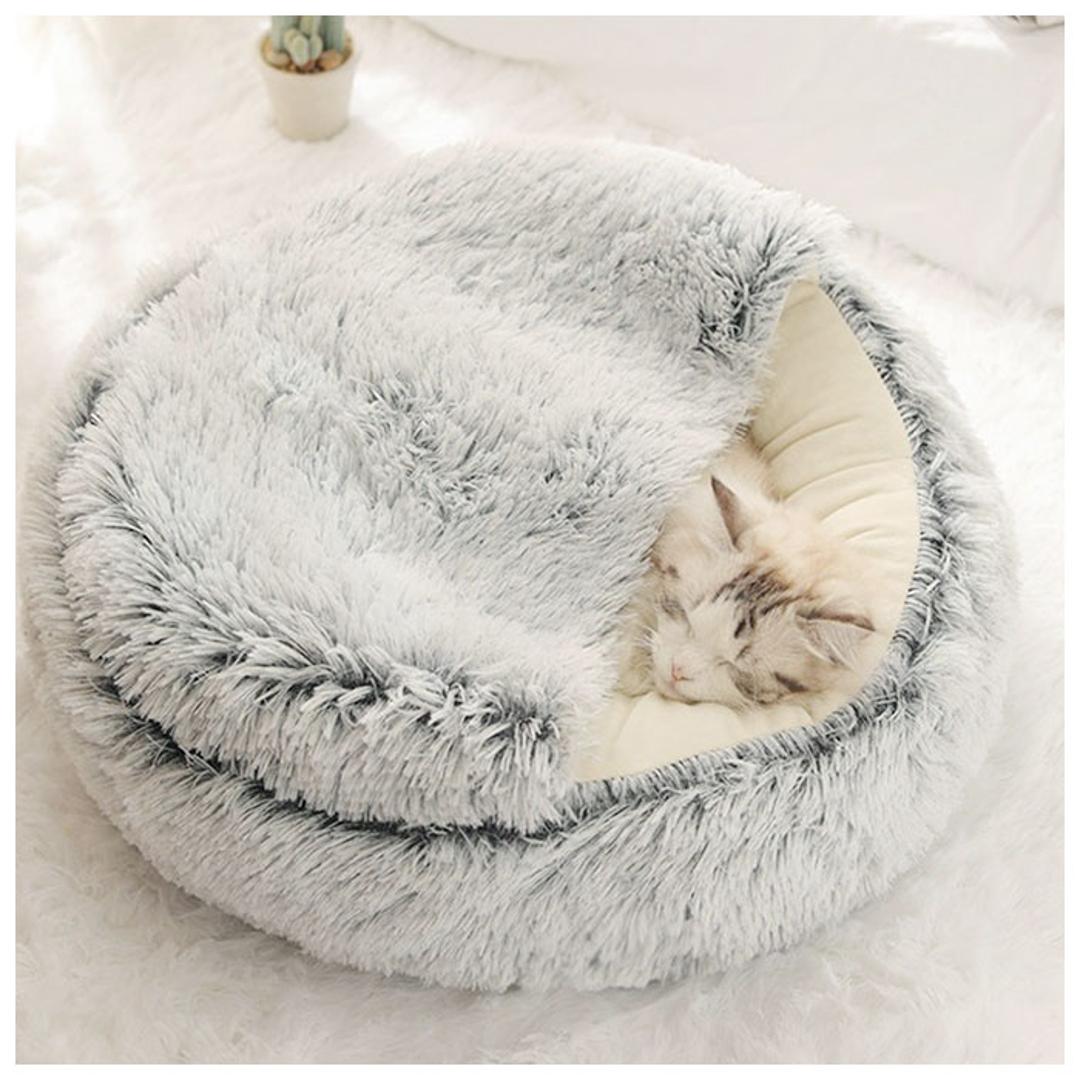 ペット ベッド ドーム 型 通販 丸型 クッション ベーシック フェイクファー ロングファー マカロン ドーム型 マカロンベッド 冬ベッド 冬用ベッド 滑り止め付き ふかふか ふわもこ ふわふわ ブラウン グレー ピンク かわいい イヌ いぬ 犬 ねこ ネコ 猫 イヌ用 いぬ用 犬用 ピンク 【即日発送】ベーシック