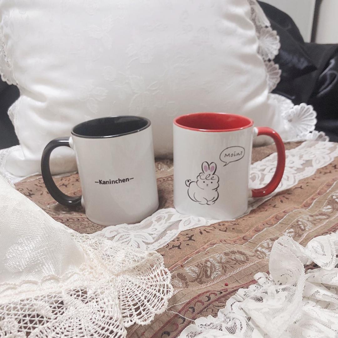 らぱぱかマグカップ らぱぱか マグカップ 通販 らぱぱかマグ マグ カップ コップ コーヒーカップ ティーカップ スープカップ 食器 持ち手付き 持ち手 コーヒー ティー 紅茶 -Kaninchen- 生活雑貨 かわいい 可愛い キッチン雑貨 キッチン ブラック ・