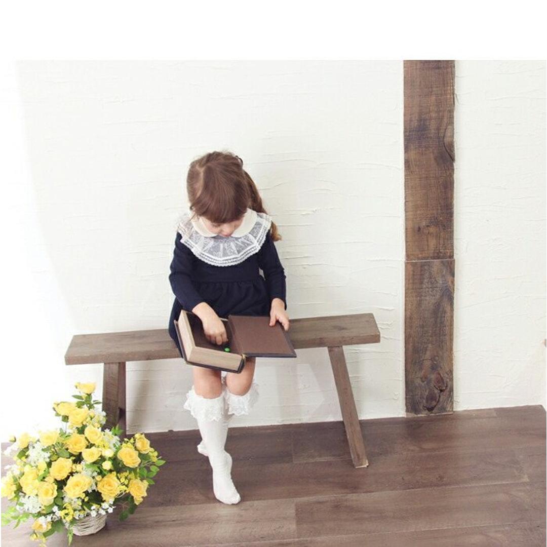 Rora ワンピース キッズ 長袖 通販 ドレスワンピース 10002866 子供 ドレス 女の子 卒園式 入園式 入学式 結婚式 パーティ 発表会 七五三 丸襟 レース 紺 ネイビー かわいい オシャレ 可愛い おしゃれ フォーマル 子ども服 子供服 キッズファッション NAVY 100cm