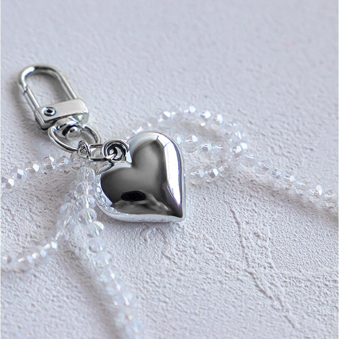 Rora キーリング 通販 ローラ クリストール キーホルダー キーチャーム バッグチャーム ナスカン ハート パール ハート型 チャーム シルバー おしゃれ かわいい キッズ 子供 こども 子ども 女の子 女子 レディース ファッション雑貨 キッズファッション クリアー ・