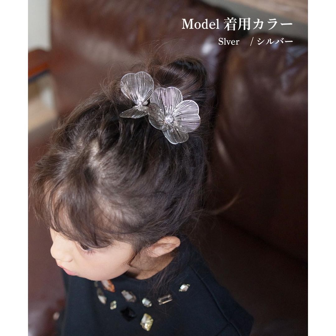Rora ヘアクリップ キッズ 通販 グラシア ヘアークリップ 髪どめ 髪留め ヘアアクセサリー 髪飾り お花 フラワー 子供 女の子 大人っぽい 卒園式 入学式 結婚式 発表会 可愛い おしゃれ かわいい 子ども用アクセサリー キッズファッション ゴールド ・