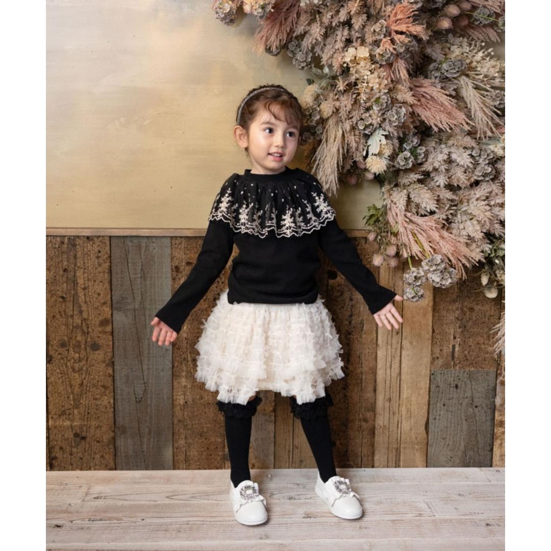 Rora 子供服 スカート 通販 ナデシコ フリフリリボンスカート フレアスカート キッズ 女の子 女子 リボン レース フォーマル カジュアル パーティー お出かけ 誕生日 記念日 かわいい オシャレ 可愛い おしゃれ ボトムス 子ども服 キッズファッション ベージュ 110cm