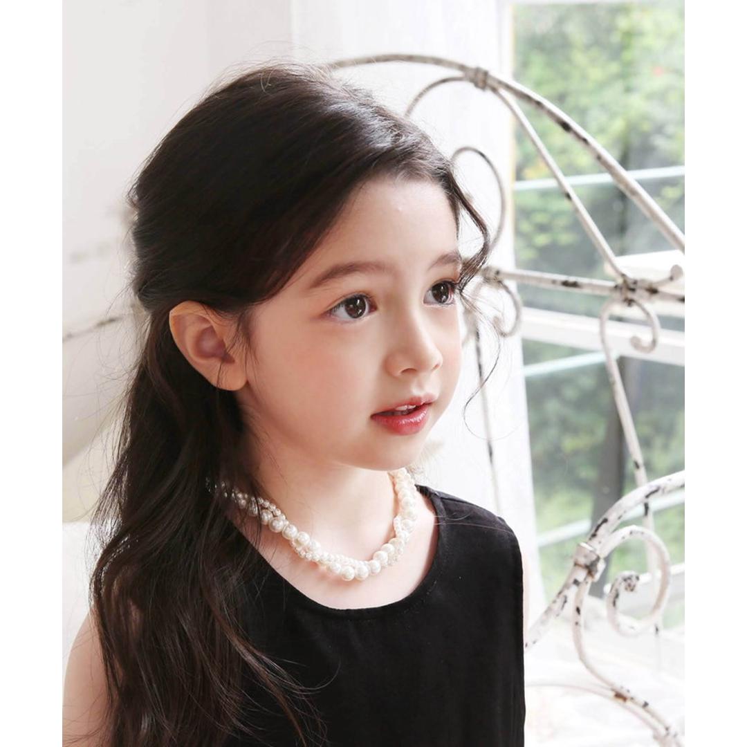 Rora ネックレス キッズ 通販 エリアン パール2連 パールネックレス 首飾り アクセサリー チョーカー パール 女の子 子供 子ども こども フォーマル 大人っぽい 上品 卒園式 入学式 七五三 誕生日 結婚式 パーティー ピアノ発表会 キッズファッション ネックレス フリー