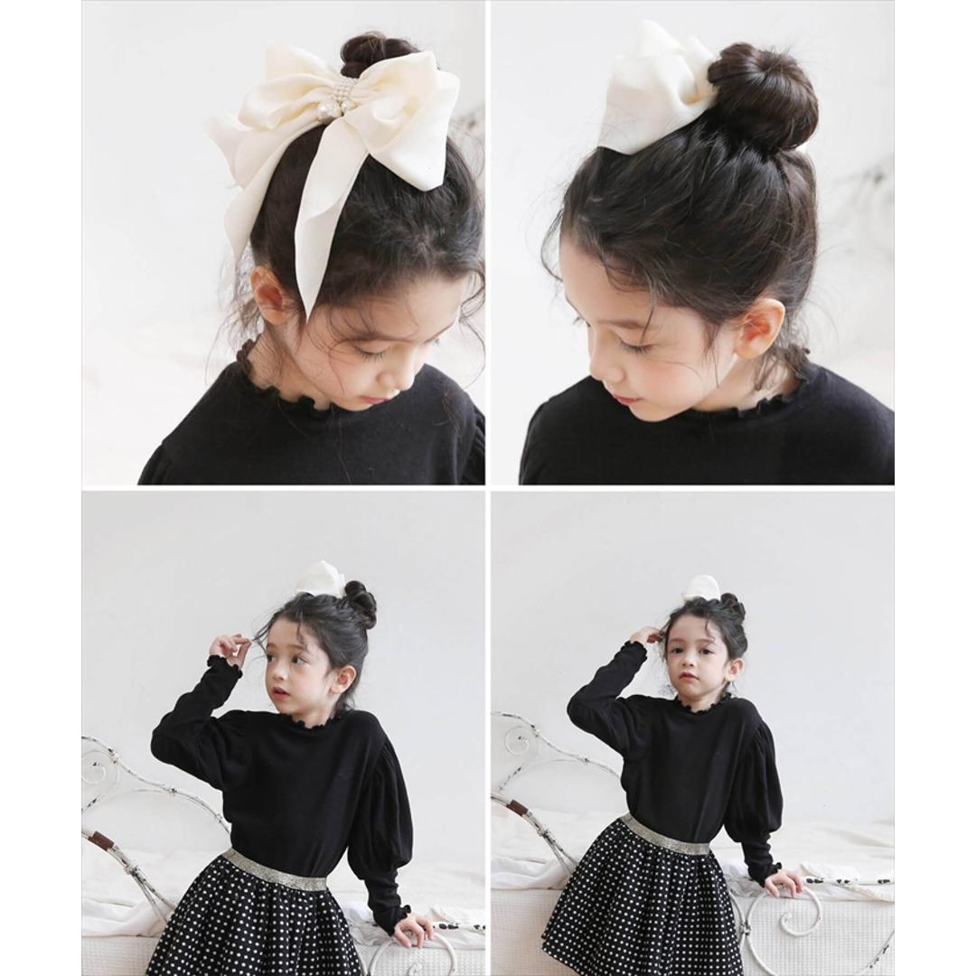 リボン 大きめ ヘアゴム キッズ 通販 ヘア ゴム 髪飾り 子供 子ども 子供用 女の子 卒園式 入学式 卒業式 結婚式 おしゃれ かわいい ピアノ発表会 パール キラキラ フォーマル ヘアアレンジ ヘアーアクセサリー ヘアアクセサリー キッズファッション クリーム フリー