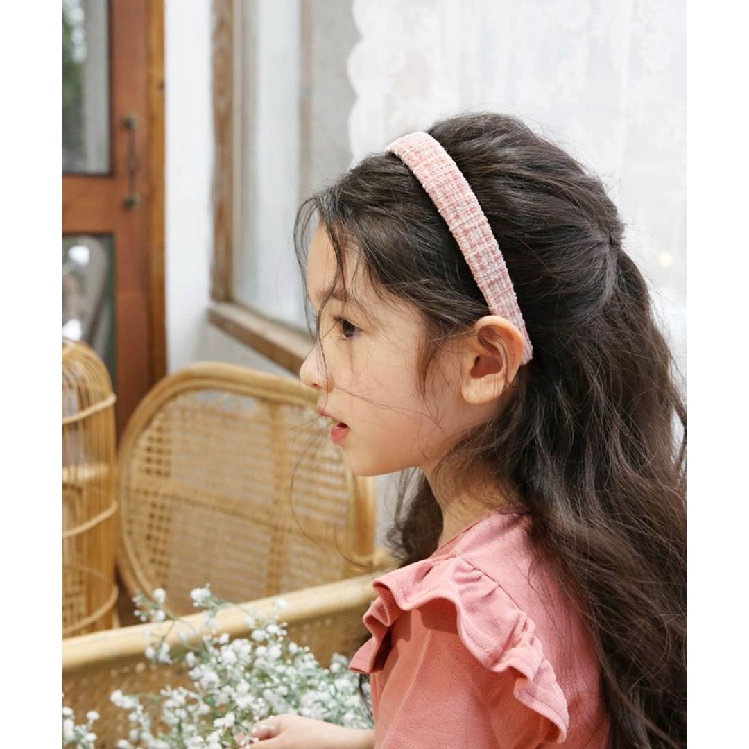 Rora カチューシャ 通販 ツイード 58532202 髪飾り ヘッドドレス 子供 女の子 フォーマル 可愛い おしゃれ 発表会 入園式 卒園式 入学式 子ども用アクセサリー ヘアアレンジ ヘアーアクセサリー ヘアアクセサリー キッズファッション ブルー フリー