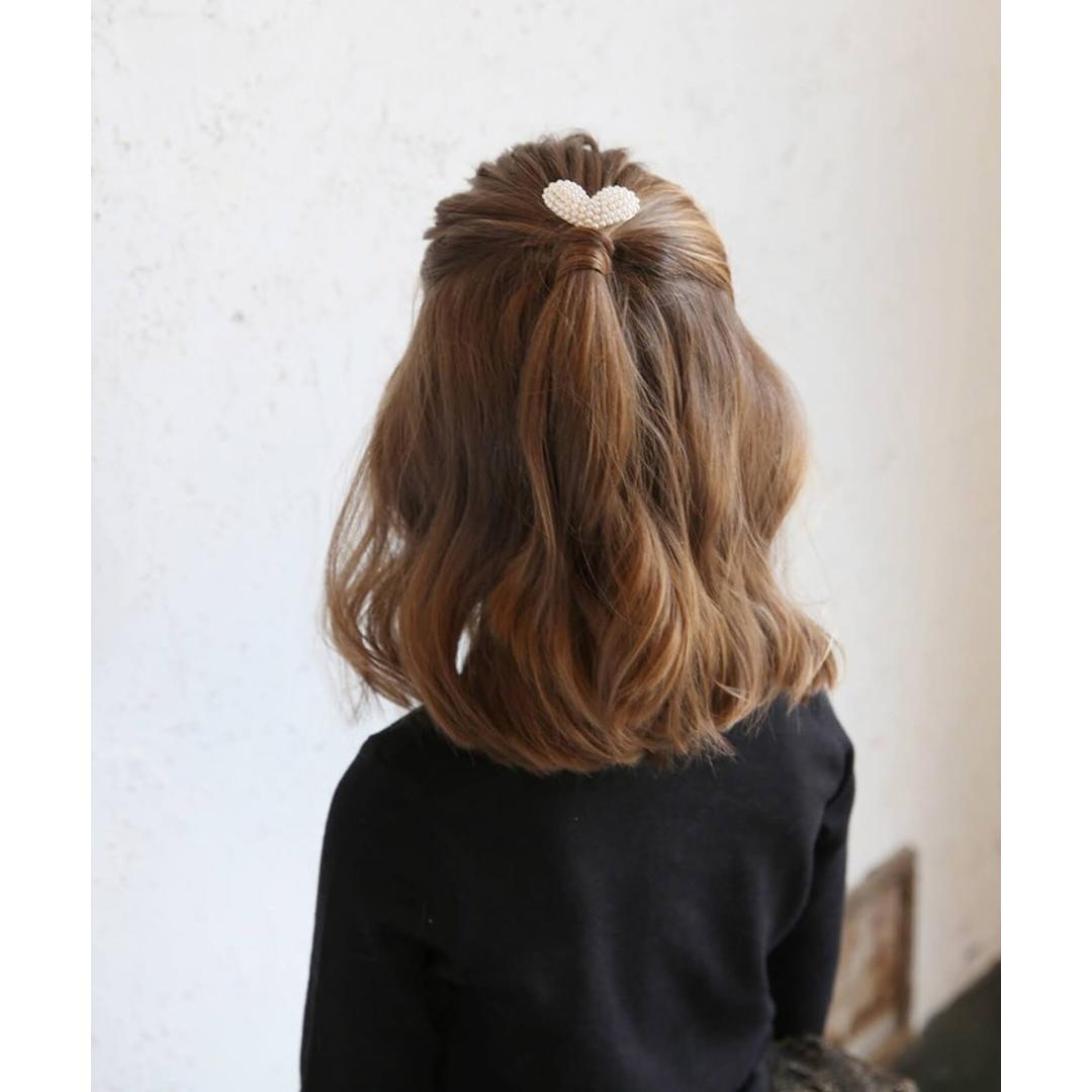 Rora ポニーフック 通販 ハートン 髪飾り ポニー フック ヘアカフ ヘアフック ポニーテール ハート パール ゴールド 女の子 子供 子ども こども フォーマル 卒園式 入学式 卒業式 結婚式 パーティー 発表会 七五三 ヘアアレンジ ヘアアクセサリー ホワイト フリー