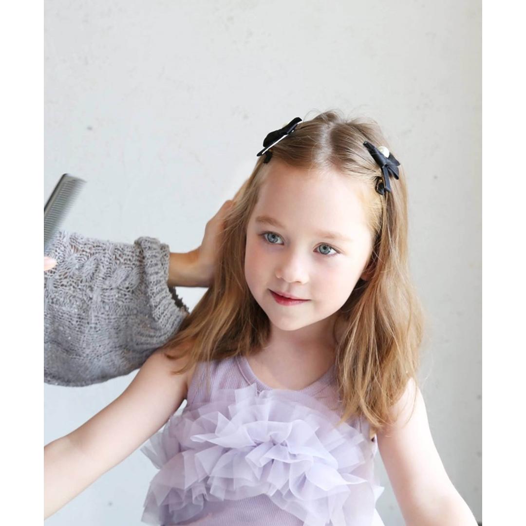 Rora ヘアクリップ キッズ 2個セット 通販 ヘア クリップ 68522302 あいリボンヘアクリップ リボン パール 子供 女の子 大人っぽい 卒園式 入学式 結婚式 発表会 可愛い おしゃれ かわいい オシャレ ヘアーアクセ ヘアアクセサリー キッズファッション ベージュ フリー