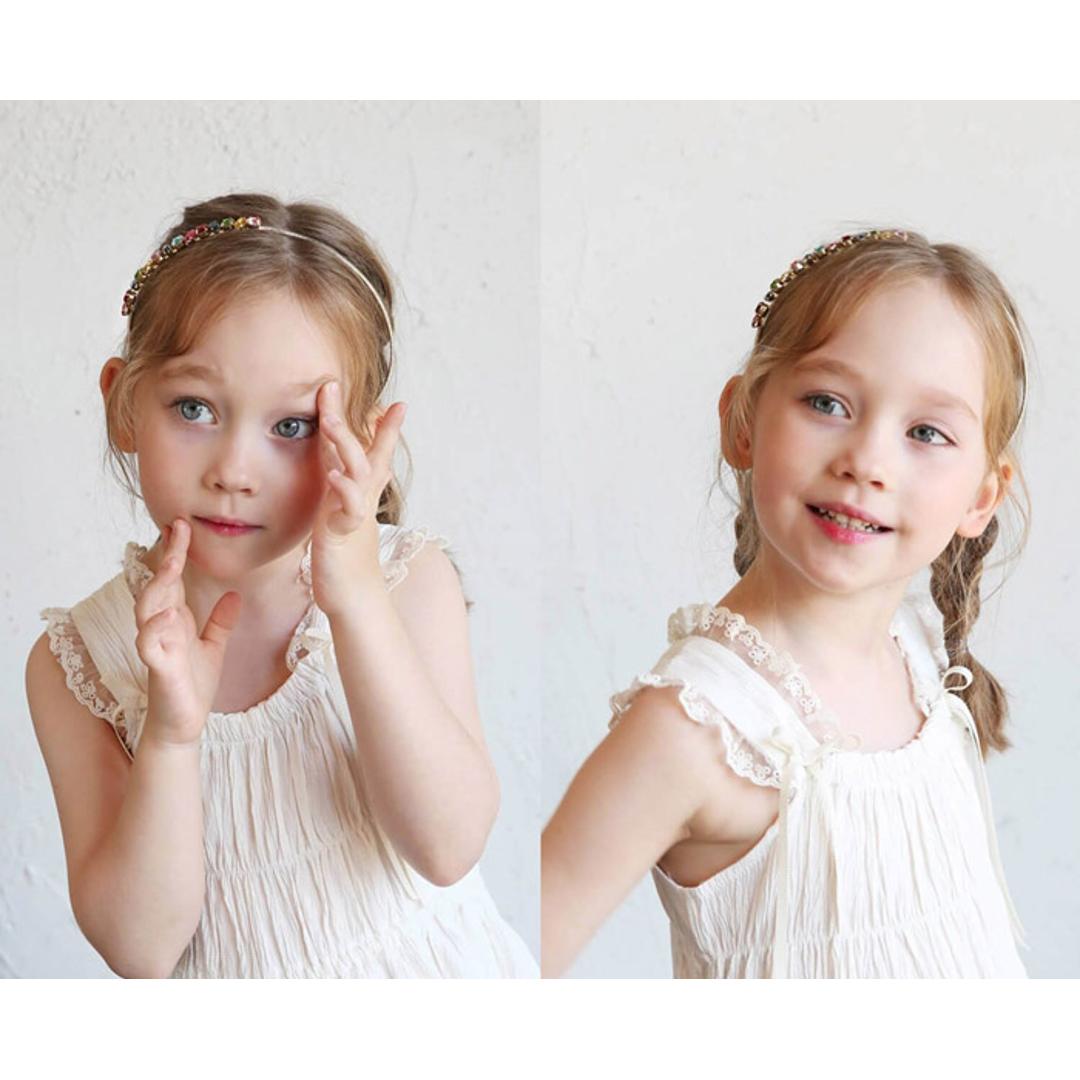 Rora カチューシャ 通販 ビジュー キラキラ 68672302 髪飾り ヘッドドレス 子供 女の子 フォーマル 可愛い おしゃれ 発表会 入園式 卒園式 入学式 子ども用アクセサリー ヘアアレンジ ヘアーアクセサリー ヘアアクセサリー キッズファッション カラフル フリー