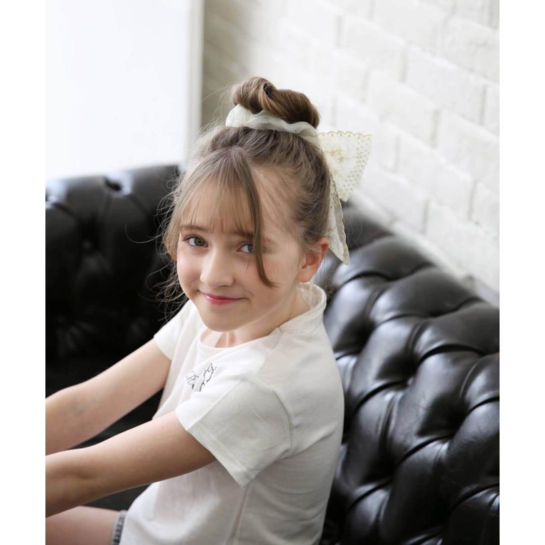 Rora シュシュ キッズ 通販 ミルククリーム 髪飾り お団子 ヘアゴム ポニーテール リボン 大きめ レース 女の子 子供 子ども こども フォーマル 大人っぽい 上品 卒園式 入学式 ピアノ発表会 誕生日 結婚式 パーティー ヘアアレンジ ヘアアクセサリー クリーム フリー
