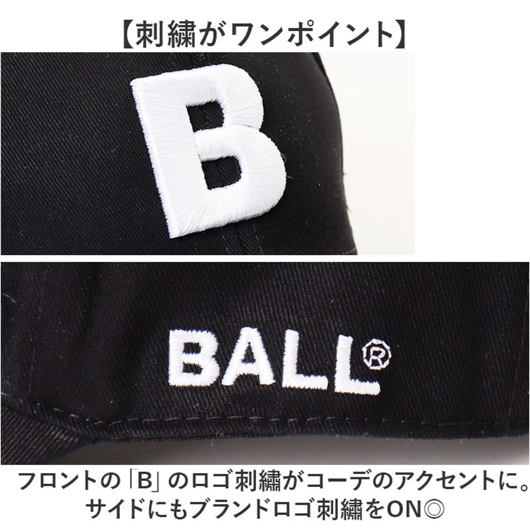 BALL キャップ ボール 63255 通販 帽子 ベースボールキャップ 野球帽 ロゴキャップ メンズ レディース MONOTONE BALL モノトーン ロゴ 刺繍 シンプル おしゃれ かわいい 綿100% コットン100% 男性 女性 メンズ帽子 BLACK/A ・