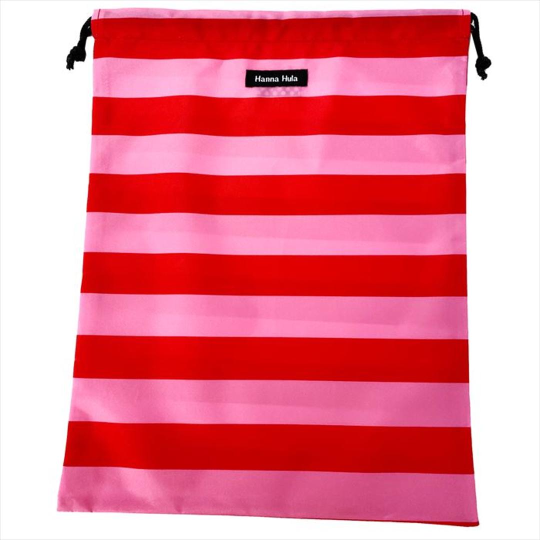 ハンナフラ Hanna Hula 巾着袋 通販 消臭巾着L 巾着 ポーチ おむつポーチ 消臭ポーチ おしゃれ 大人 かわいい 消臭 抗菌 シューズ入れ 上履き入れ 体操着 体操服 幼稚園 保育園 小学校 出産祝い 子ども 子供 こども キッズ ベビー ベビー用品 CDS-L おむつ用品 ボーダーレッド ・
