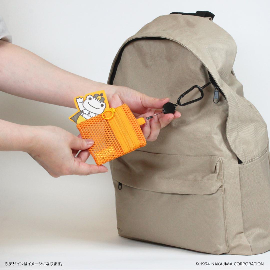 かえるのピクルス グッズ 通販 pickles the frog メッシュポーチ リール付き ポーチ 小さめ ミニポーチ メッシュ 小物入れ 化粧ポーチ カラビナ付き かわいい キャラクター カエルグッズ ピクルスザフロッグ おしゃれ 可愛い オシャレ ベーシック ・