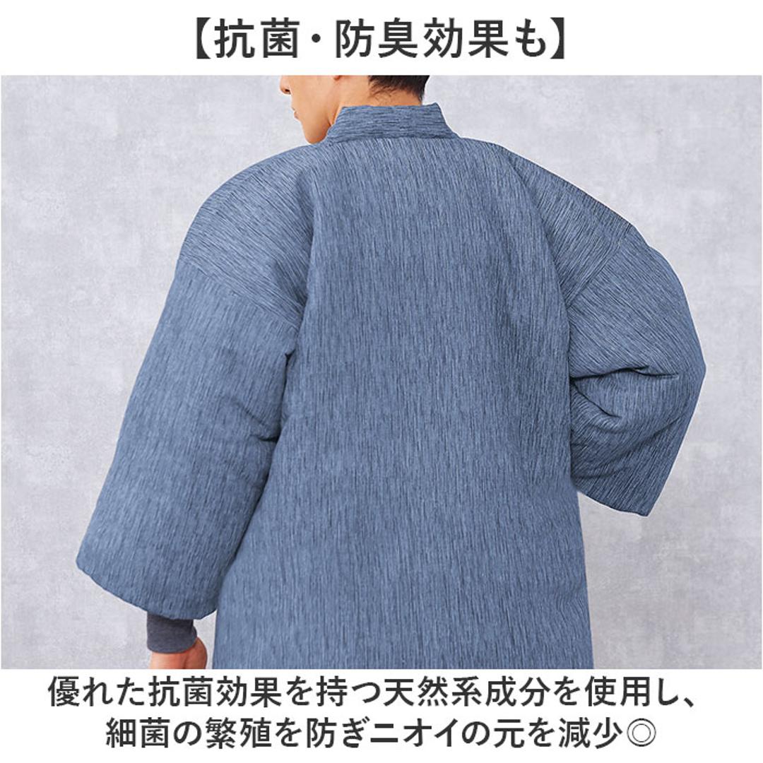 高島ちぢみ はんてん 中綿 通販 袢纏 半纏 ハンテン 部屋着 ルームウェア ルームウエア 羽織 羽織り あったか あたたかい 暖かい ぽかぽか 室内着 和風 中綿入り メンズ レディース 男女兼用 ユニセックス 暖か 防寒対策 冷え対策 パープル 女性用M~L