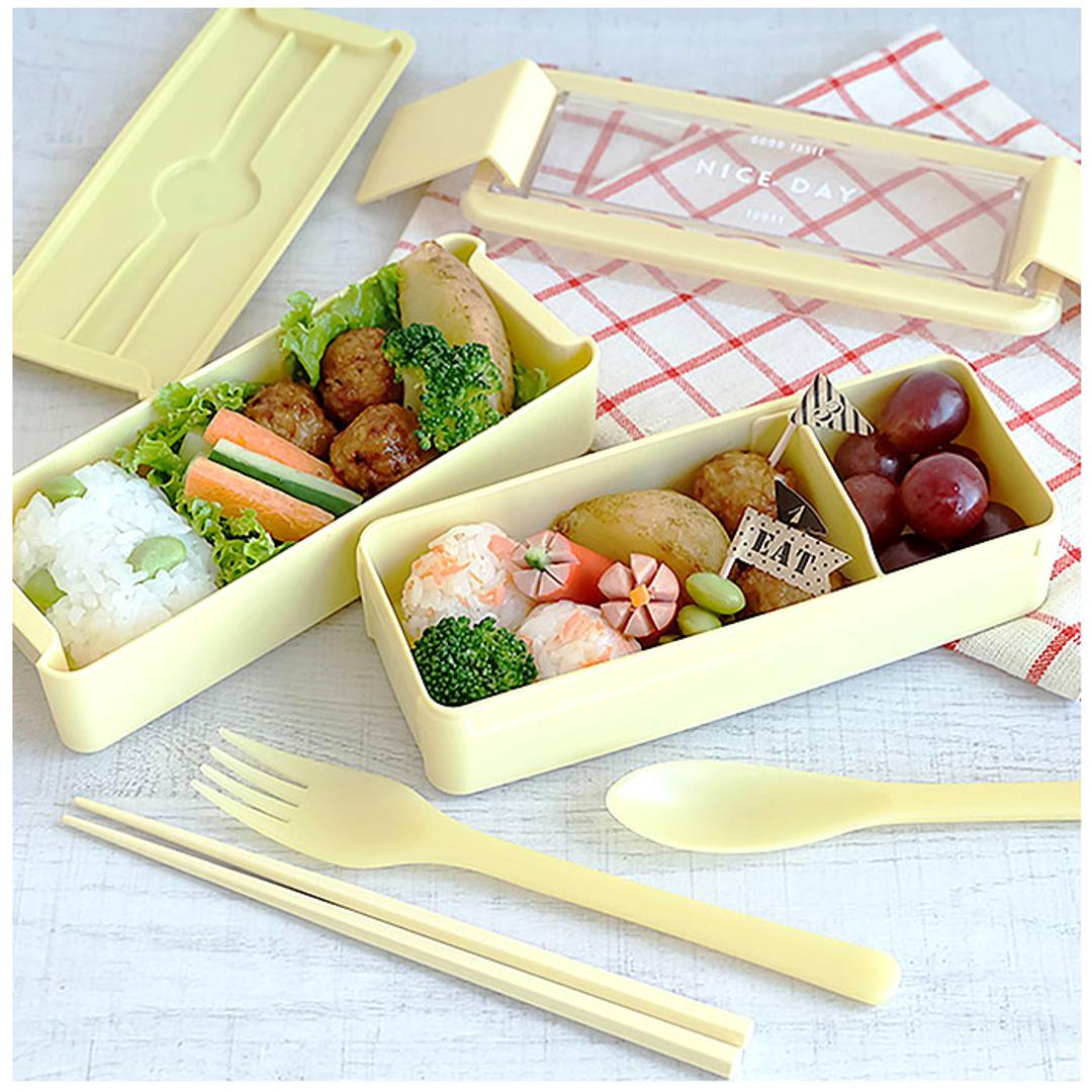 お弁当箱 2段 女性用 通販 ランチボックス 二段弁当箱 弁当箱 お箸付き おべんとうばこ パッキン一体型 食洗機対応 透明ふた レンジ対応 仕切り付き レジャー アウトドア 680ml シンプル おしゃれ 大人 女子 レディース 学生 ブラック ・