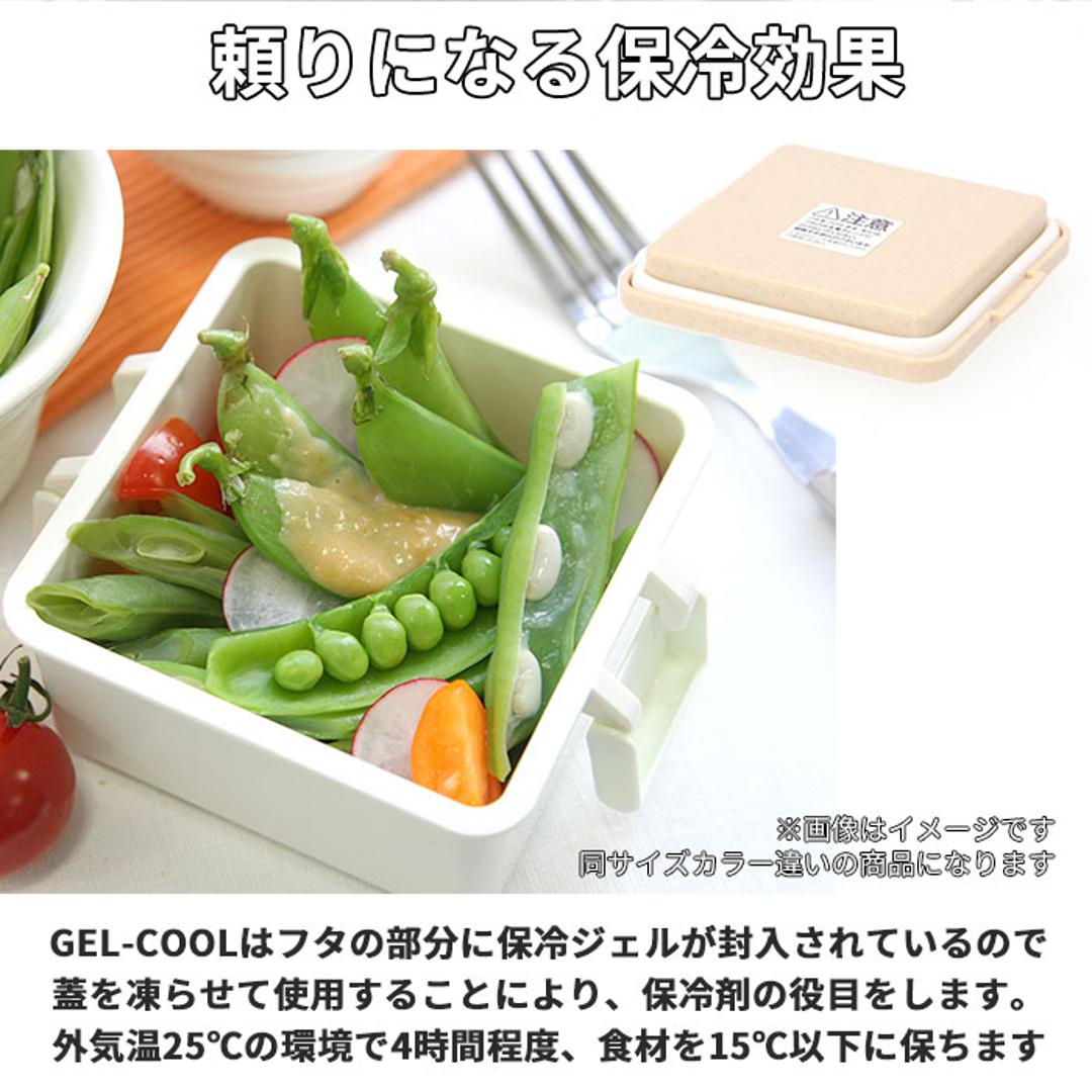 1段 弁当箱 220ml 保冷 通販 お弁当箱 ランチボックス 一段 1段 GEL-COOL ジェルクール square スクエア S 220 ジェラート plain プレーン お弁当 ランチ フルーツ入れ 保冷剤 内蔵 保冷剤一体型 蓋を外して 本体 バニラ ・