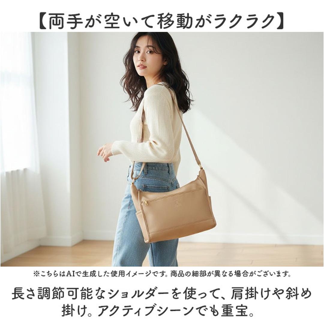 anello GRANDE アネログランデ ショルダーバッグ GTM1022 通販 ショルダーバック 斜めがけバッグ レディース メンズ 大人 サブバッグ 小さめ 通勤 おしゃれ きれいめ シンプル 10ポケット 合成皮革 NEO CABIN レディースバッグ BK.ブラック ・