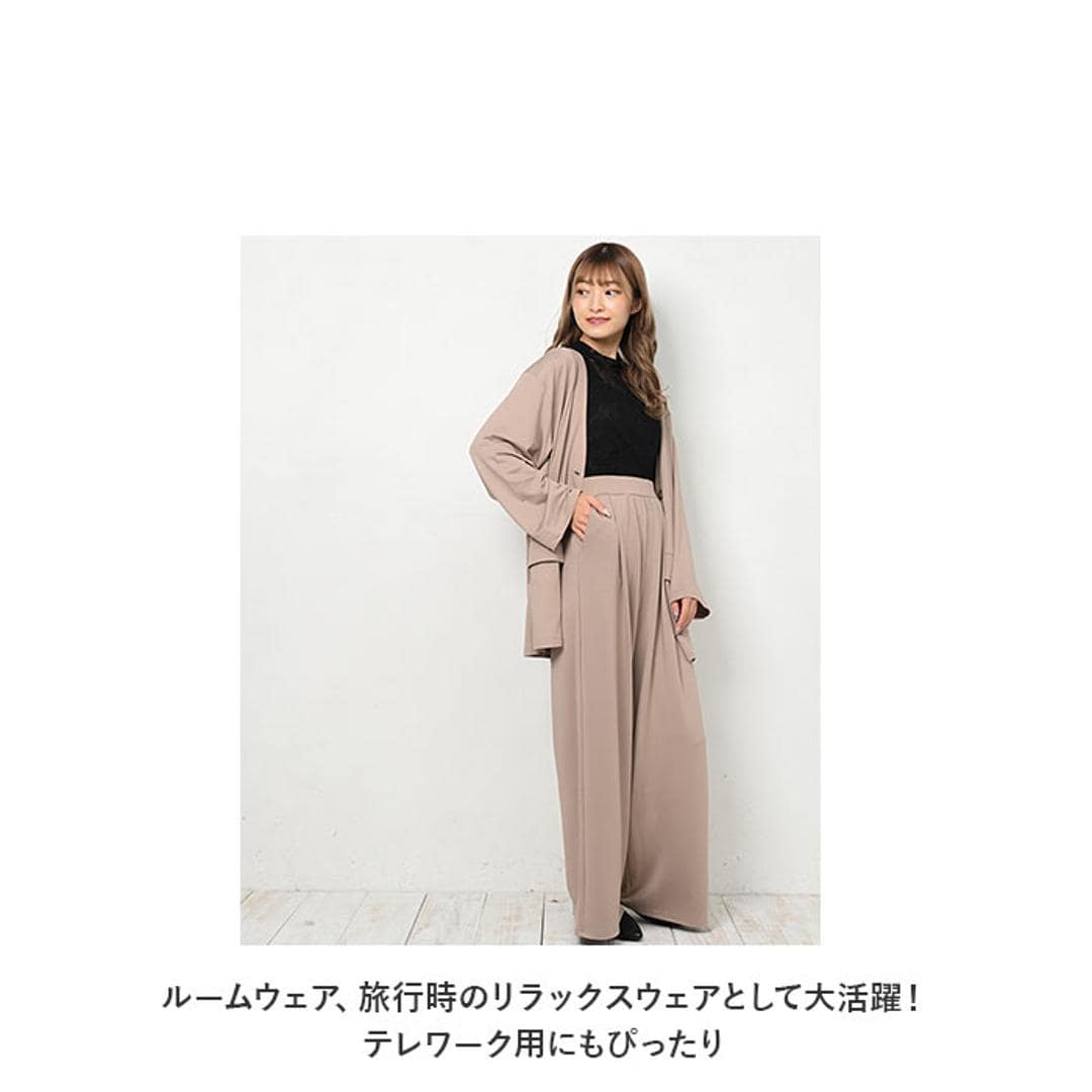 高撥水 レディース ルームウェア セットアップ 通販 上下 普段着 ゆったり カジュアルスーツ カジュアル 撥水 超撥水 しわになりにくい 上下セット 水をはじく ノーカラー 旅行 テレワーク 大きいサイズ おしゃれ ブラック 【即日発送】M-Lサイズ