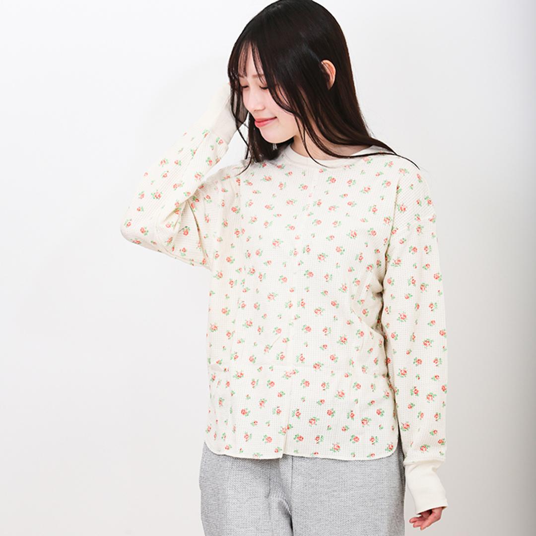 JEMORGAN サーマル レディース 通販 ジェーイーモーガン JD071-59S 切替ロンT ワッフル ロンT Tシャツ 長袖Tシャツ カットソー 長袖 トップス ワッフル生地 パック入り おしゃれ シンプル レディースファッション ピンク ・