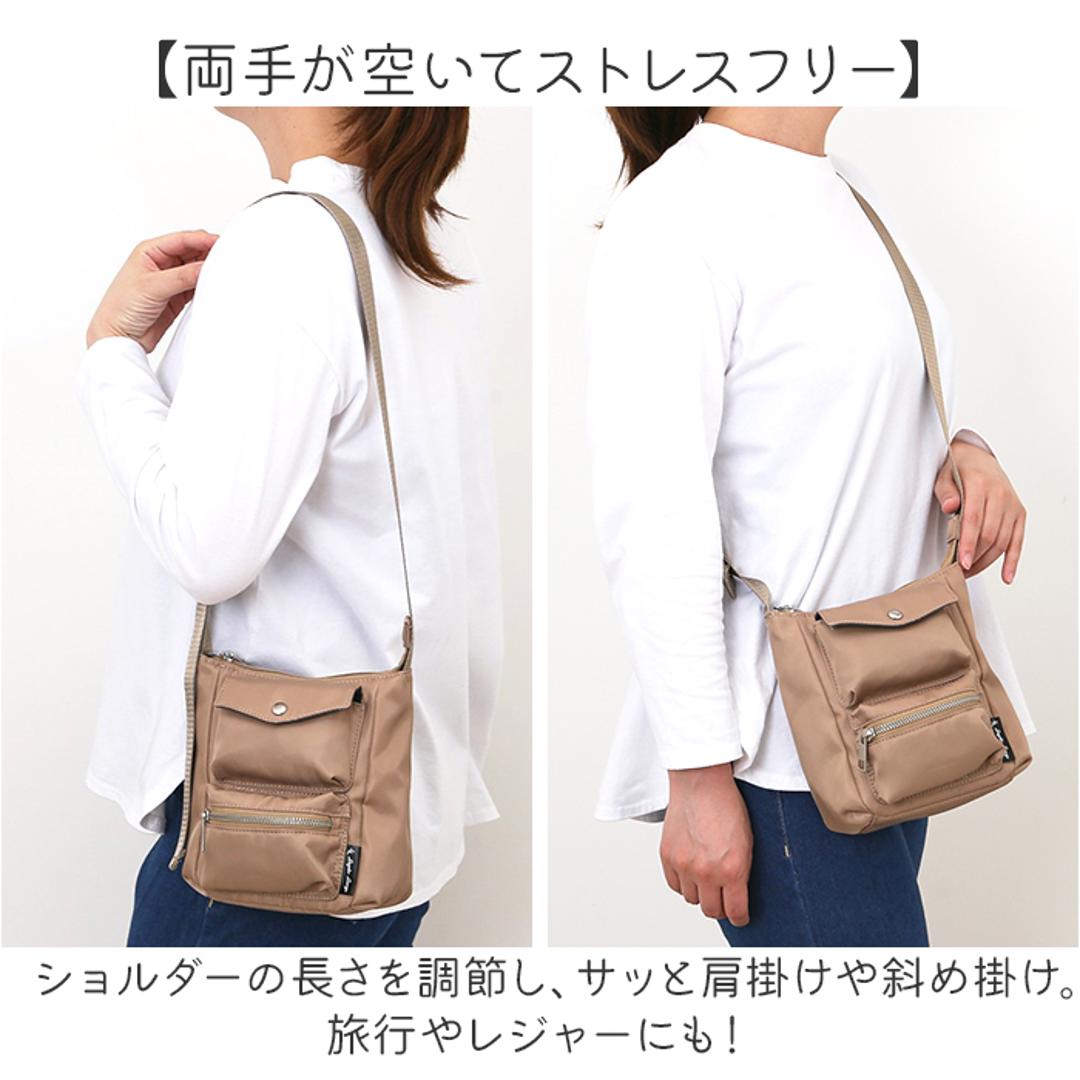 レガートラルゴ ショルダーバッグ LH-X0441 通販 LegatoLargo ショルダーバック 斜めがけバッグ ミニショルダーバッグ レディース 斜めがけ 大人 小さめ ブランド 縦長 縦型 撥水 シンプル 旅行 カジュアル ポケット多い レディースバッグ BE.ベージュ ・