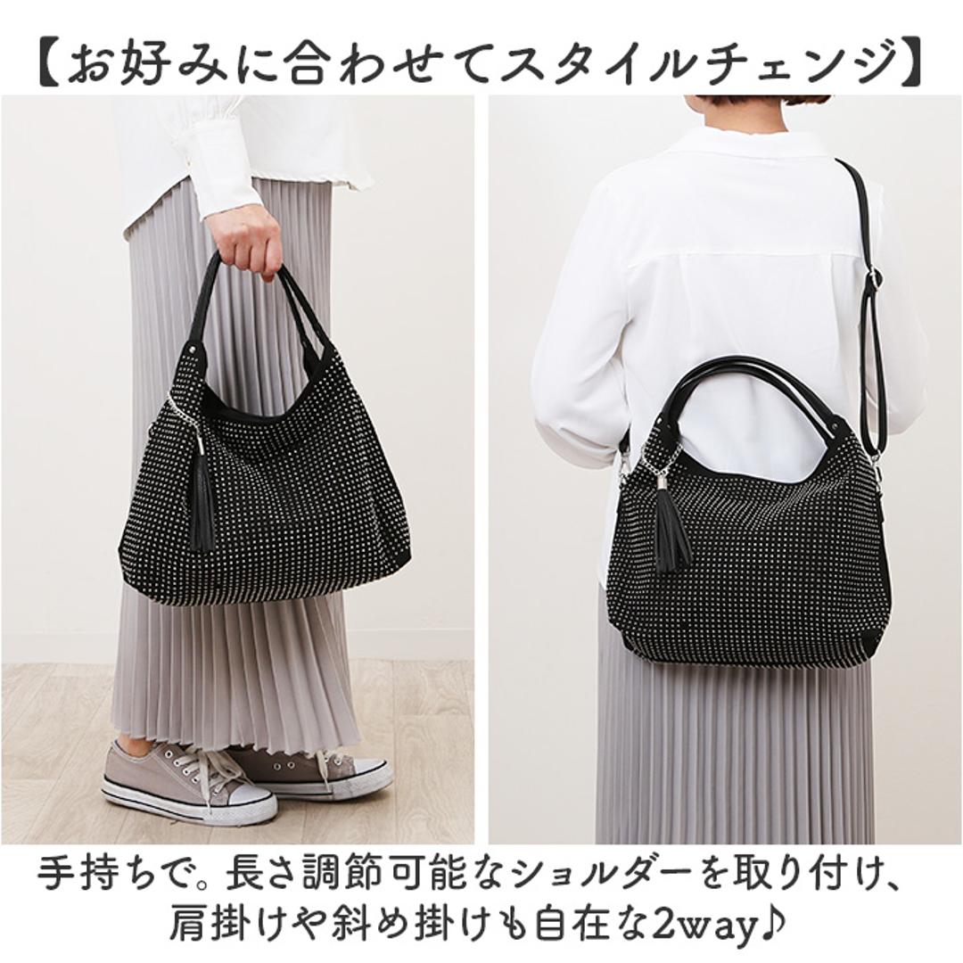 トートバッグ レディース 通販 手提げバッグ ショルダーバッグ 2WAY 肩掛け タッセルチャーム 軽い 軽量 バッグ かばん カバン シンプル おしゃれ かわいい 通勤 通学 女性 大人女子 カジュアル 旅行 ギフト 贈り物 お出掛け ブラック ・